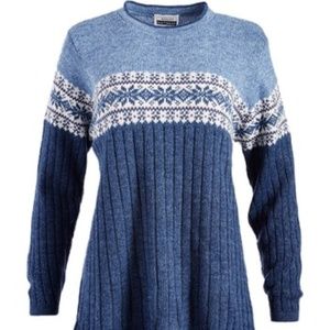 Private Eyes Blue Fair Isle Crewneck Sweater LG